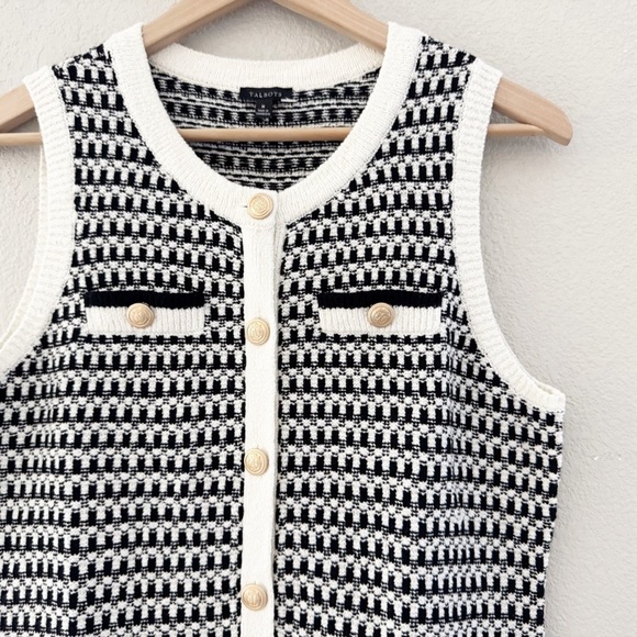 Talbots Textured Tweed Lady Dress Med Sweater Cotton Knit Classic Old Money NWT - Picture 8 of 12